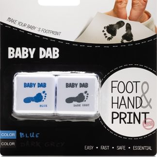 Baby DabFoot & Hand Print Blue & Grey colore per impronte per bambini 2 pz