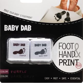 Baby DabFoot & Hand Print Purple & Grey colore per impronte per bambini 2 pz