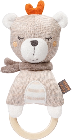 BABY FEHNfehnNATUR Wooden Grabber Teddy sonaglio 1 pz