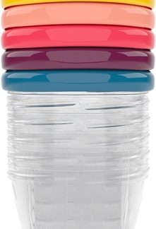 BabymoovBowls Multicolor ciotola con tappo Color 6x180 ml