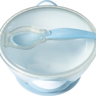 BabyOnoBe Active Suction Bowl with Spoon set posate per bambini Blue 6 m+ 2 pz
