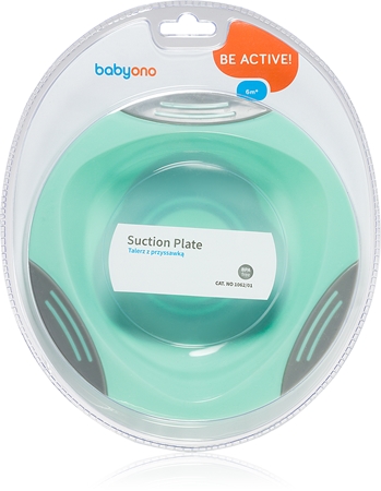 BabyOnoBe Active Suction Plate piatto con ventosa Mint 6 m+ 1 pz
