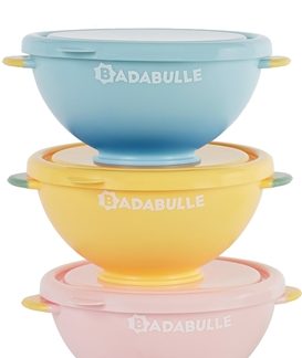 BadabulleFun Colors ciotola con tappo 3 pz
