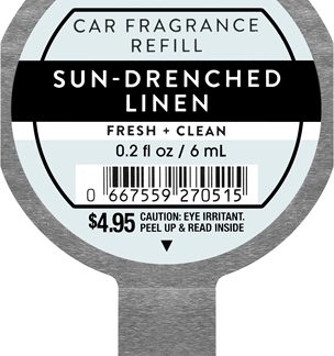Bath & Body WorksSun Drenched Linen deodorante per auto ricarica 6 ml
