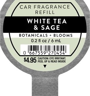 Bath & Body WorksWhite Tea & Sage deodorante per auto ricarica 6 ml