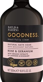 Baylis & HardingGoodness Rose & Geranium bagnoschiuma con aroma di fiori 500 ml