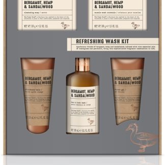 Baylis & HardingThe Fuzzy Duck Men's Hemp & Bergamot confezione regalo per i capelli, la barba e il corpo per uomo
