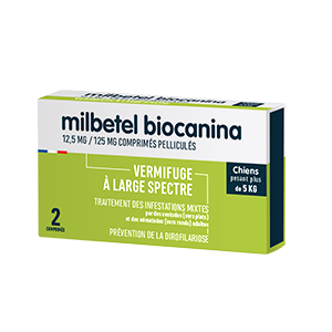 Milbetel Dog – Broad spectrum dewormer – More than 5 kg – 2 tablets – BIOCANINA