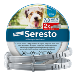 Seresto – Anti-flea collar – Small dog – Set of 2 – 38 cm – ELANCO