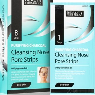 Beauty FormulasClear Skin Purifying Charcoal maschera detergente al carbone attivo per il naso6 pz