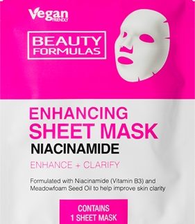 Beauty FormulasNiacinamide maschera viso nutriente in tessuto1 pz