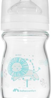 BebeconfortEmotion Glass White biberon Lion 0-6 m 130 ml