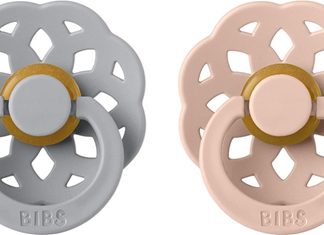 BIBSBoheme Natural Rubber Size 1: 0+ months ciuccio Cloud / Blush 2 pz