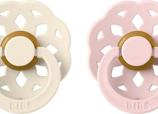 BIBSBoheme Natural Rubber Size 2: 6+ months ciuccio Ivory / Blossom 2 pz