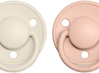 BIBSDe Lux Natural Rubber Size 1: 0+ months ciuccio Ivory / Blush 2 pz