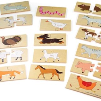 Bigjigs ToysFarm Heads and Tails attività giocattolo a incastro in legno 3 y+ 32 pz