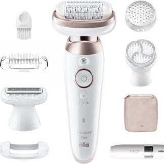 BraunSilk-épil 9 9360 Flex epilatore con testina completamente flessibile per gambe, corpo e ascelle 1 pz
