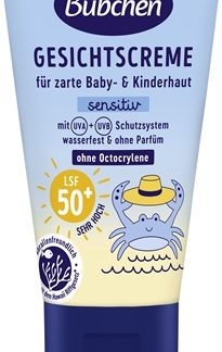 BübchenSensitive Sun Protection Face Cream SPF 50+ crema protettiva viso per bambini SPF 50+ 6 m+ 50 ml