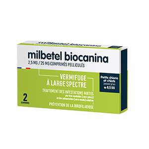Milbetel Puppy and Small Dog – Dewormer – from 0,5 to 2 kg – 2 tablets – BIOCANINA
