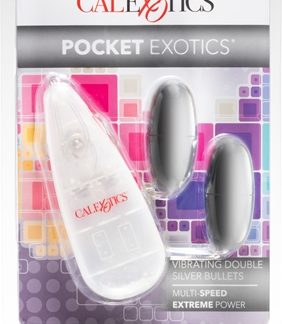 California ExoticDouble Pocket Exotics Uovo vibrante Silver 2 pz