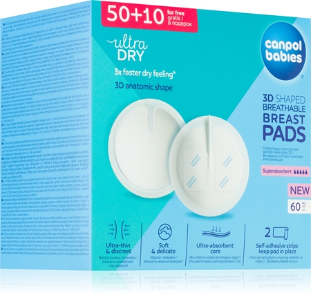 Canpol babiesBreast Pads Standard 50+10 Ks imbottiture monouso per reggiseno 60 pz