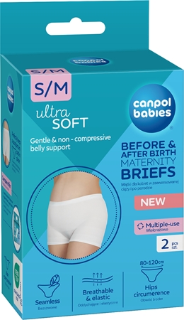 Canpol babiesMaternity Briefs mutandine per gravidanza e post parto 2 in 1 taglia S/M 2 pz
