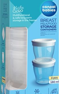 Canpol babiesStorage Containers contenitore per alimenti con tappo 4x180 ml