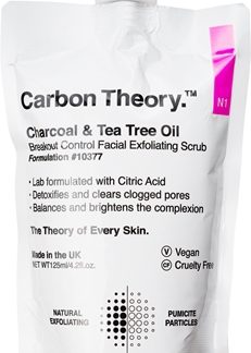 Carbon TheoryCharcoal & Tea Tree Oil esfoliante detergente viso per pelli problematiche, acne125 ml