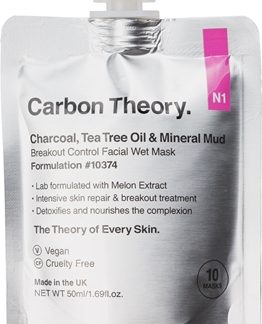 Carbon TheoryCharcoal, Tea Tree Oil & Mineral Mud maschera rigenerante intensa per pelli problematiche, acne50 ml