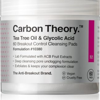 Carbon TheoryTea Tree Oil & Glycolic Acid dischetti detergenti per una pelle luminosa e liscia60 pz