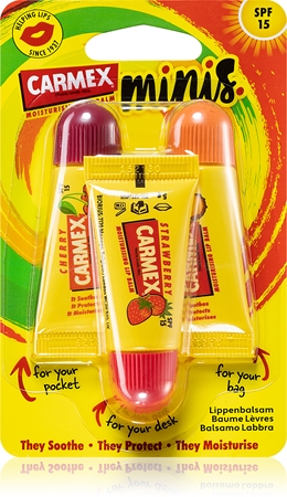 CarmexMinis kit da viaggio per labbra secche SPF 15