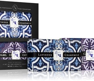 Castelbel Tile Lavender & Chamomile + Rhubarb & Cassis sapone solido confezione regalo 2x200 g