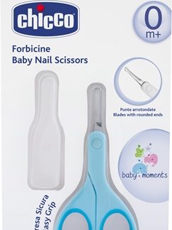 ChiccoBaby Moments forbici per bambini con punta arrotondata 0m+ Blue 1 pz