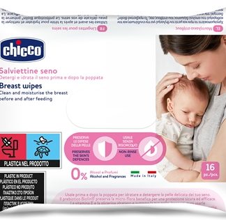 ChiccoBreast Wipes salviette detergenti umidificate per il seno 16 pz