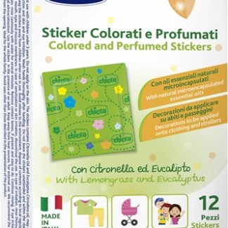 ChiccoNatural Colored and Perfumed Stickers cerotti contro gli insetti 3 y+ 12 pz