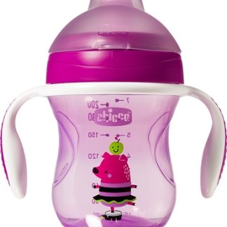 ChiccoTraining Cup Purple bicchiere salvagoccia con maniglie 6 m+ 200 ml