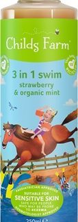 Childs Farm3 in 1 Swim Strawberry & Organic Mint shampoo, balsamo e gel doccia 3 in 1 per bambini 250 ml