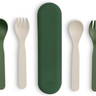 CitronEco Cutlery Set posate Green/ Cream 6m+ 5 pz