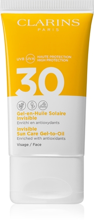 ClarinsInvisible Sun Care Gel-to-Oil lozione abbronzante per il viso SPF 3050 ml