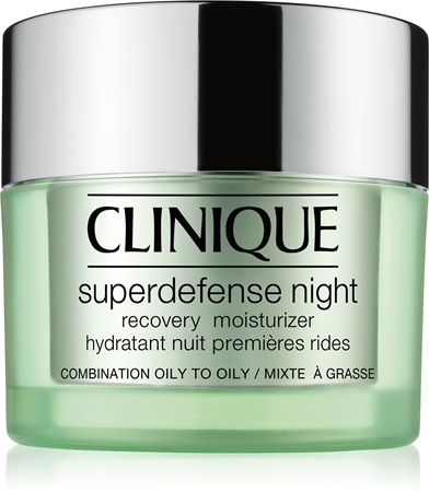 CliniqueSuperdefense™ Night Recovery Moisturizer crema idratante notte antirughe per pelli grasse e miste 50 ml