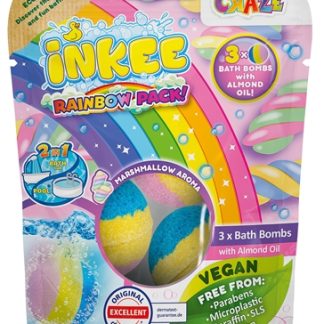 CrazeINKEE Rainbow Multipack bombe da bagno effervescenti con olio di mandorle 3 pz