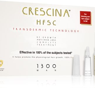 CrescinaTransdermic 1300 Re-Growth and Anti-Hair Loss Trattamento per la crescita contro la perdita dei capelli per uomo 20x3,5 ml
