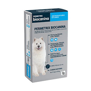 Permetrix – 1250 mg / 250 mg – Antiparasitic – Dog – from 10 to 25 kg – 3×2,5 ml – BIOCANINA