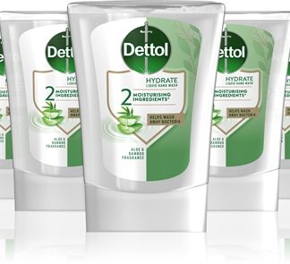 DettolSoft on Skin Set ricarica per dosatore di sapone contactless confezione conveniente Aloe Vera 5× 250 ml