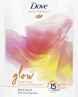 DoveBath Therapy Glow sale da bagno Blood Orange & Spiced Rhubarb 400 g