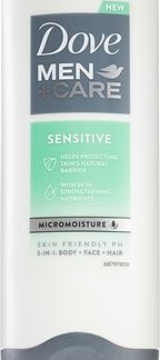 DoveMen+Care Sensitive gel doccia per viso, corpo e capelli per uomo 250 ml