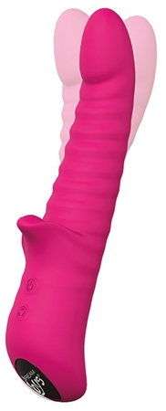 Dream ToysHoney Bear vibratore con stimolatore clitorideo Magenta 21,2 cm