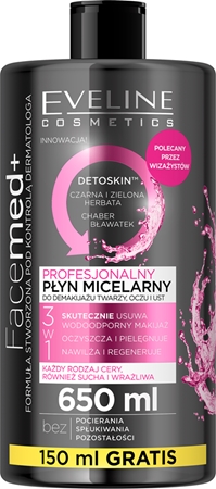 Eveline CosmeticsFaceMed+ acqua micellare struccante e detergente con effetto disintossicante650 ml