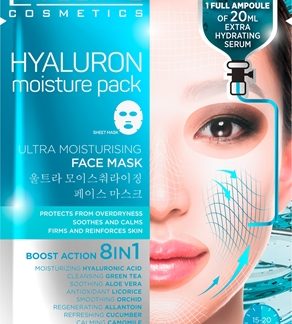 Eveline CosmeticsHyaluron Moisture Pack maschera calmante in tessuto ultra idratante1 pz