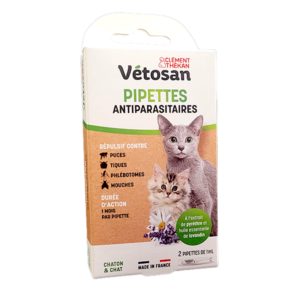 Repellent antiparasitic pipettes – Vétosan – Cat and kitten – CLÉMENT THÉKAN